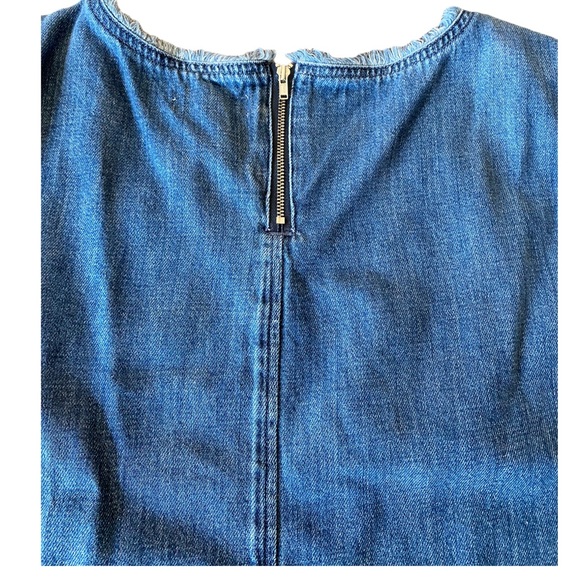 Cloth & Stone blue Denim frayed shot sleeve sz L - Picture 4 of 8